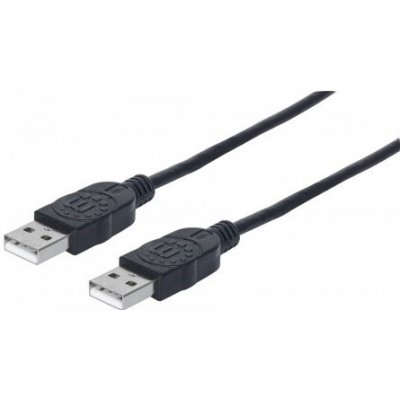 Manhattan 306089 propojovací, USB 2.0 A - USB 2.0 A, 1,8m, černý – Zbozi.Blesk.cz