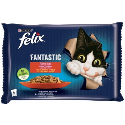 Felix Fantastic s hovězím a kuřetem v želé 4 x 85 g – Zboží Mobilmania