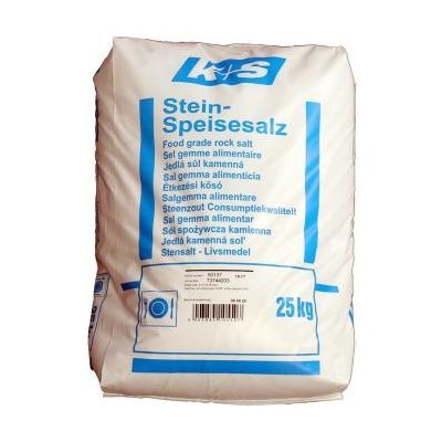 K+S 50137 jedlá kamenná sůl nejodidovaná 0,7 – 0,16 mm, JEMNÁ, NaCl 99% 25 kg – Sleviste.cz
