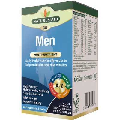 Natures Aid Multi-vitamíny a minerály pro muže 30 kapslí – Hledejceny.cz