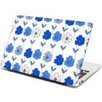 Sablio Samolepka na notebook Modré květiny - 29x20 cm – Zboží Živě
