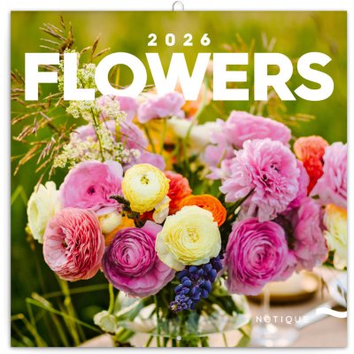 Nástěnný poznámkový NOTIQUE Květiny 30 x 30 cm 2026 – Hledejceny.cz