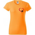 DOBRÝ TRIKO Dámské tričko s potiskem Míč srdce Tangerine orange – Hledejceny.cz