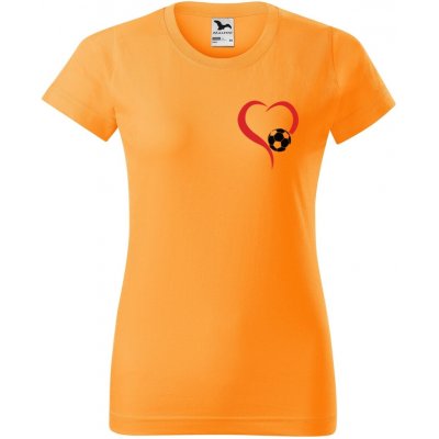 DOBRÝ TRIKO Dámské tričko s potiskem Míč srdce Tangerine orange – Hledejceny.cz
