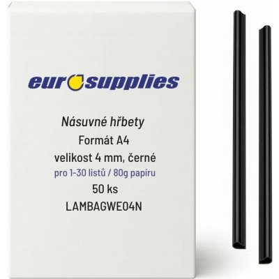 Eurosupplies 4 mm černé, 1-30 listů, (50 ks) – Hledejceny.cz