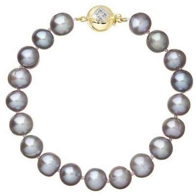 Evolution Group perlový náramek z říčních perel se zapínáním ze 14 karátového zlata 923010.3/9270A grey