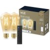 Žárovka WiZ SET 2x LED žárovka E27 ST64 Filmant amber 6,7W 50W 640lm 2000-5000K IP20, stmívatelné +ovladač