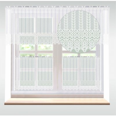Záclona macramé Irena vitrážka metráž bílá cena od - 40 cm GB 5974-1 – Hledejceny.cz