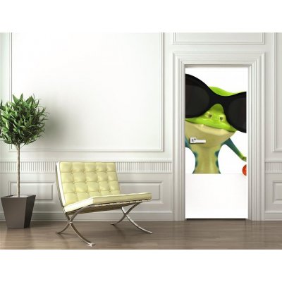 WEBLUX 47270390 Samolepka na dveře fólie Green frog Zelená žába rozměry 90 x 220 cm – Zbozi.Blesk.cz