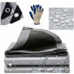 ShopJK KRYCÍ plachta STŘÍBRNO ČERNÁ 2X6 M 260G/M2 – Zboží Dáma