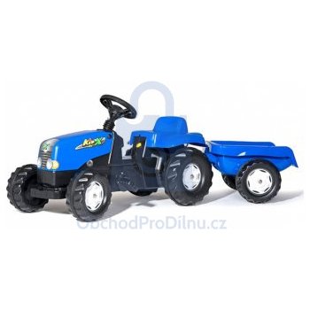 Rolly Toys Šlapací traktor Rolly Kid s vlečkou modrý