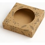 KRAFTHOUSE.EU Dárková krabička čtvercová Winter Magic KM-KR-006 Okno: Srdce – Zboží Dáma