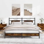 vidaXL Rám postele bez matrace kouřový dub kompozitní dřevo – Zboží Dáma