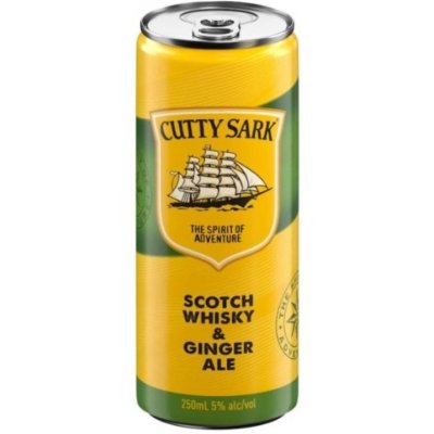 Cutty Sark Scotch Whiskey & Ginger Ale RTD 5% 0,25 l (holá láhev) – Zboží Dáma