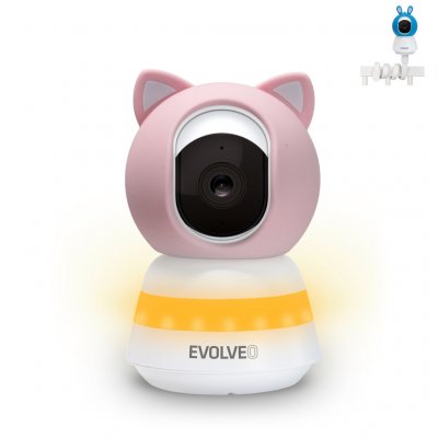 Evolveo Baby Monitor Lux chytrá 360° videochůvička růžová – Zboží Dáma
