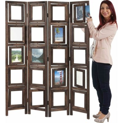 Design-Shop paraván s fotorámečky 161 x 125 cm hnědá – Zboží Dáma