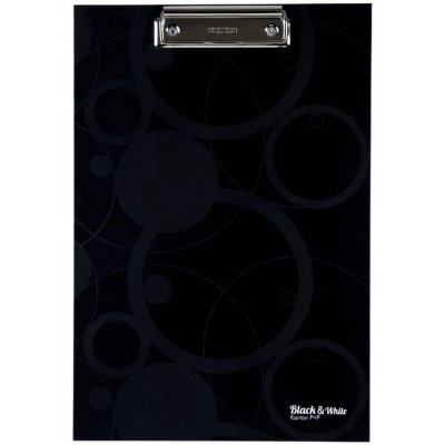 Karton p+p A4 black&white podložka s klipem černá – Sleviste.cz