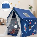 Costway Hrací stan domeček Space Blue s podložkou – Hledejceny.cz