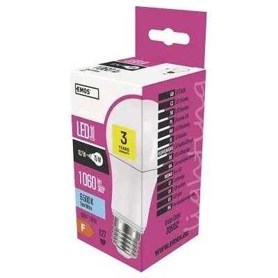 Emos LED žárovka Classic A60 E27 10,7 W 75 W 1 060 lm studená bílá – Hledejceny.cz