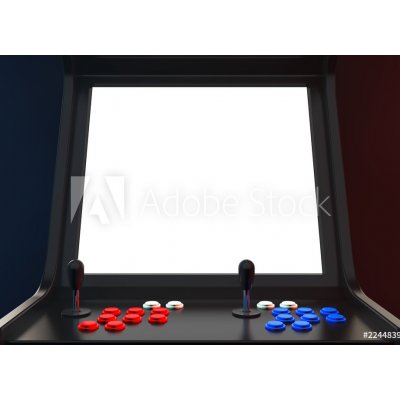 WEBLUX 224483982 Fototapeta papír Gaming Arcade Machine with Blank Screen for Your Design. 3d Rendering Herní arkádový stroj s prázdnou obrazovkou pro váš návrh. 3D vyk rozměry 254 x 184 cm – Zbozi.Blesk.cz