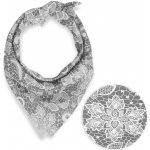 Biante bavlněný šátek Sandra SA-550 Bílá krajka na šedém – Zboží Mobilmania