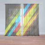 Sablio Záclony Pruhová abstrakce: 2ks 150x250cm – Hledejceny.cz