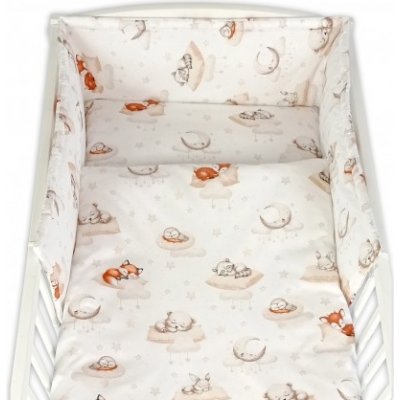 Baby Nellys Sada 3D mantinel a povlečení Na obláčku béžová bílá 135 x 100 cm – Zboží Dáma