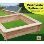 T-WOOD pískoviště čtyřhranné 26 x 120 x 120 cm přírodní – Zboží Dáma