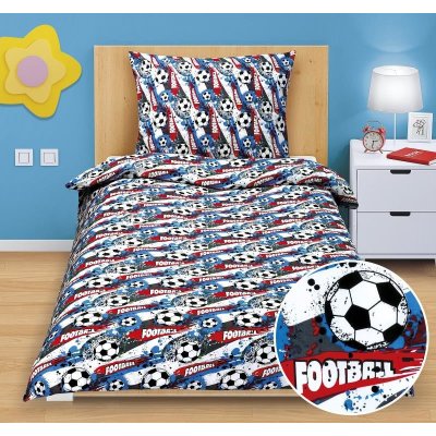 Veratex Povlečení bavlna Junior fotbal 140x200 70x90 – Zboží Mobilmania