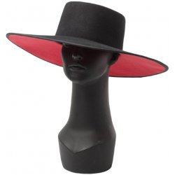 Amparo Miranda španělský dámský klobouk černo-červený