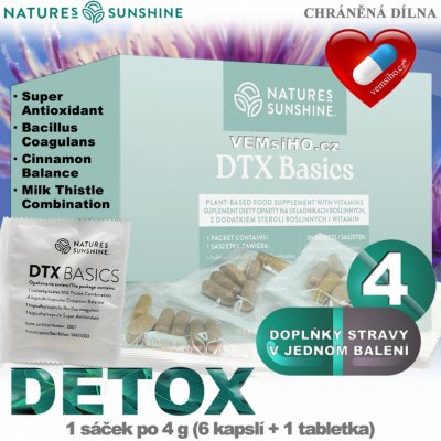 Nature’s Sunshine DTX Basics 1 sáček po 4 g 6 kapslí + 1 tabletka – Hledejceny.cz