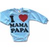 Kojenecké body BABY´S WEAR Body pro miminka I love M&P modré