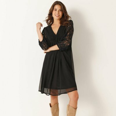 Šaty se sámky a krajkou černá – Zboží Mobilmania