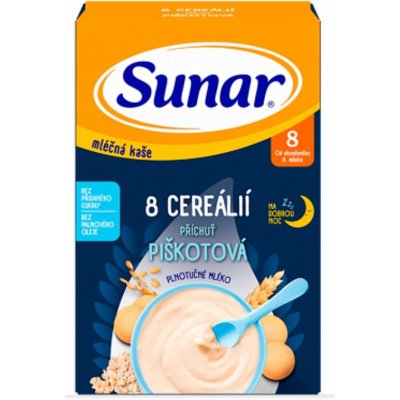 Sunar mléčná kaše 8 cereálií piškotová 210 g – Zboží Dáma
