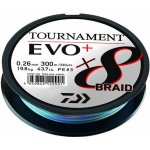 Daiwa Šňůra Tournament 8 Braid EVO Dark Green 300m 0,12mm 8,6kg – Zboží Dáma