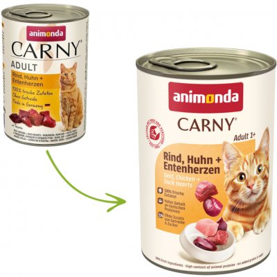 Carny Adult hovězí kuře & kachní srdce 400 g – Hledejceny.cz
