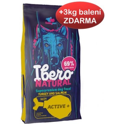 Ibero Natural Adult Dog Active Plus Turkey & Salmon 12 kg – Zboží Mobilmania