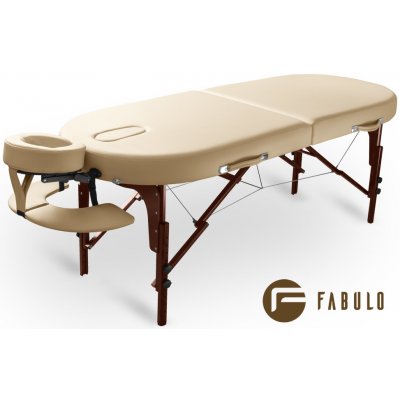 Fabulo USA Dřevěný masážní stůl Fabulo DIABLO Oval Set 192 x 76 cm krémová 192 x 76 cm