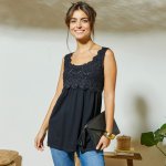 Blancheporte Tunika s macramé černá – Sleviste.cz