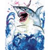 Malování podle čísla zuty Žralok jednorožcem, 80×100 cm, vypnuté plátno na rám