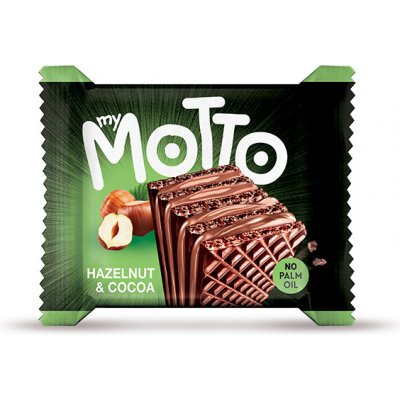 My Motto Hazelnut & Cocoa oplatka s krémovou náplní s lískooříškovou příchutí 34 g – Zboží Dáma