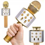 Verk 01377 Karaoke Bluetooth mikrofon 1800mAh zlatá – Zboží Dáma