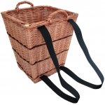 HRADIL H210 proutěý koš na dřevo hranatý světlý s popruhem 45 x 45 cm – Zboží Mobilmania