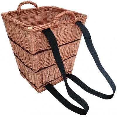 HRADIL H210 proutěý koš na dřevo hranatý světlý s popruhem 45 x 45 cm – Zboží Mobilmania