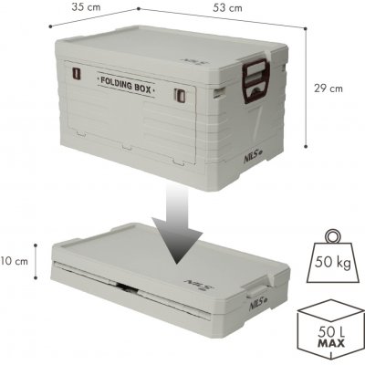 Nils Skládací box s víkem Camp NCB4004 50 l šedý – Zboží Dáma