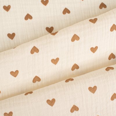 Takoy Dvojitá gázovina / mušelín JENNY hnědá srdíčka – Hledejceny.cz