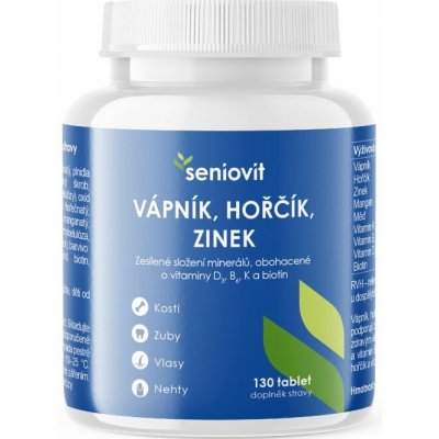 Seniovit Vápník, Hořčík, Zinek, 130 kapslí – Hledejceny.cz