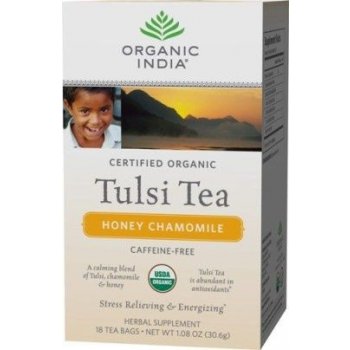 Organic India Čaj Tulsi Honey Chamomile porcovaný 18 ks 30.6 g