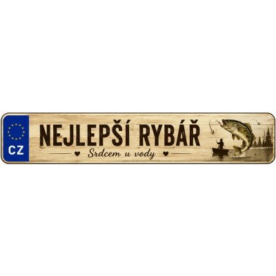 Bezvadary.cz | Dárková SPZ pro rybáře s vlastním textem 20x4,2 cm / PVC plast 3mm / bez přísavek zd3 – Hledejceny.cz