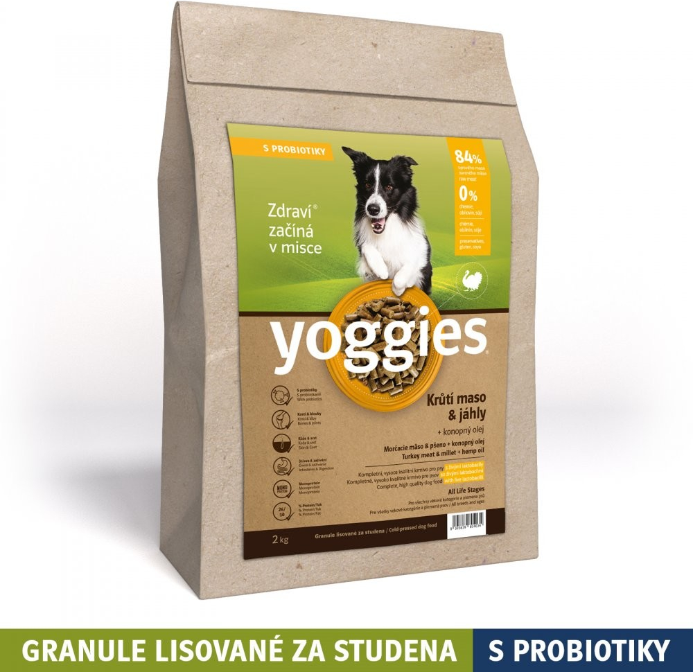 Yoggies granule lisované za studena s probiotiky Krůtí maso & jáhly 2 kg